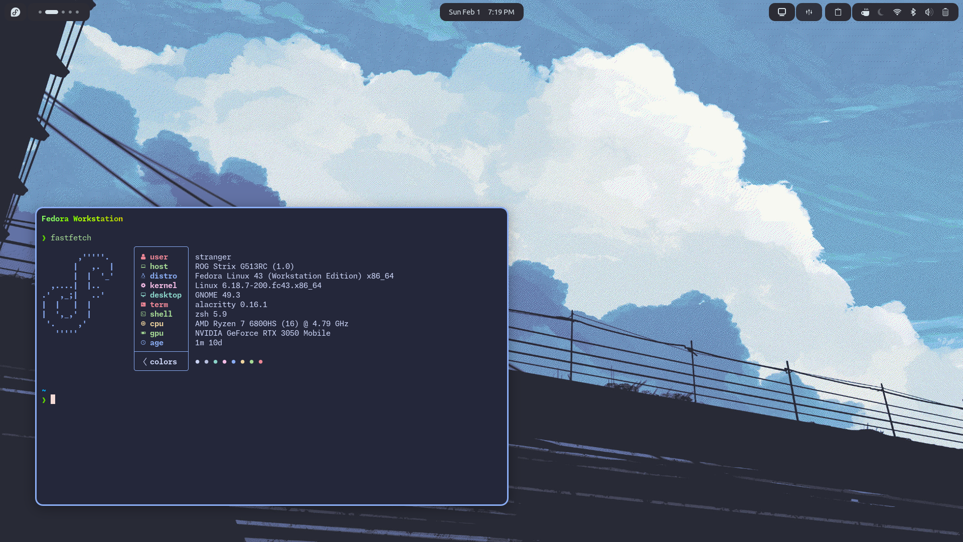 A complete Fedora workstation booted in OpenFactory